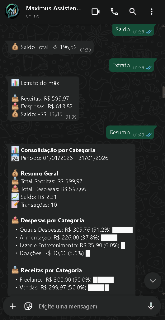 Seu Assistente Financeiro Pessoal